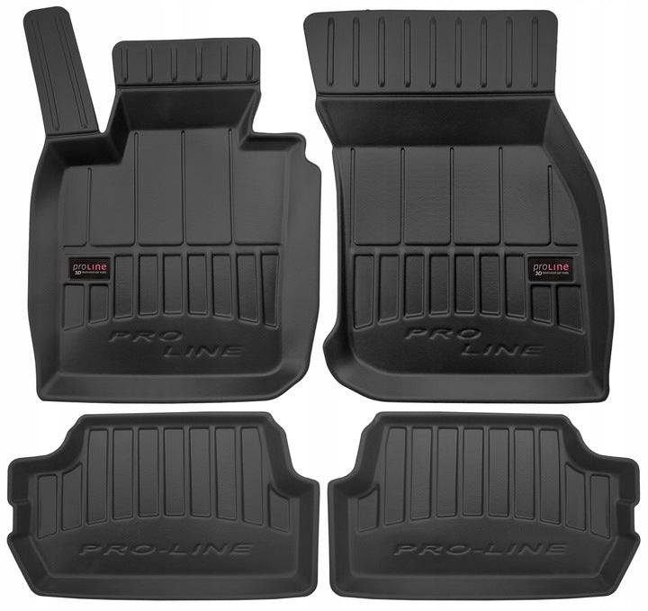 Frogum 3D Premium TPE-gulvmatter til Mini Clubman II F54 (2015–2024) – svart sett med 4 stk. og 60 mm kantlist