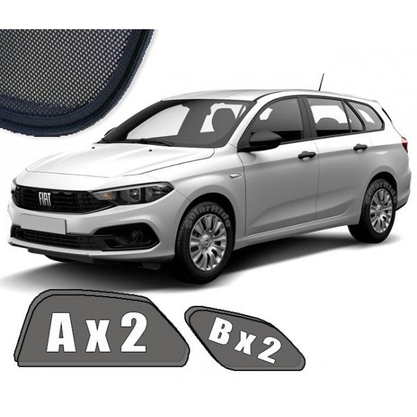 Sr solskjerm i akryl til Fiat Tipo STV med roykfarget finish og enkel montering