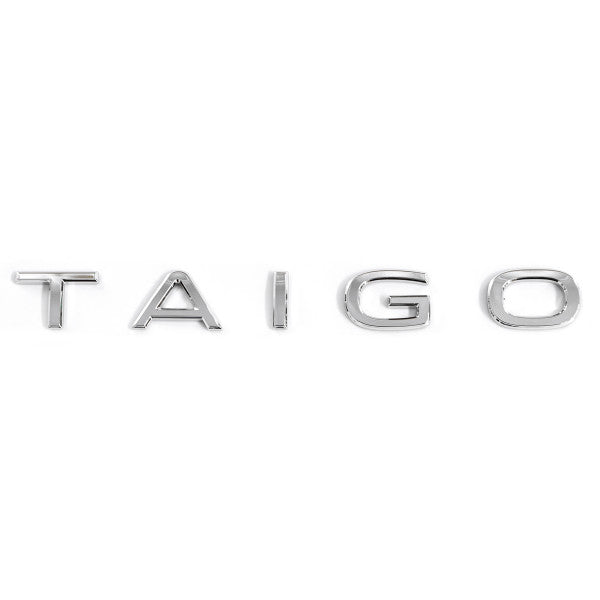 Emblem/logo til Vw Taigo Glossy Chrome i blank krom, perfekt passform for bakluke
