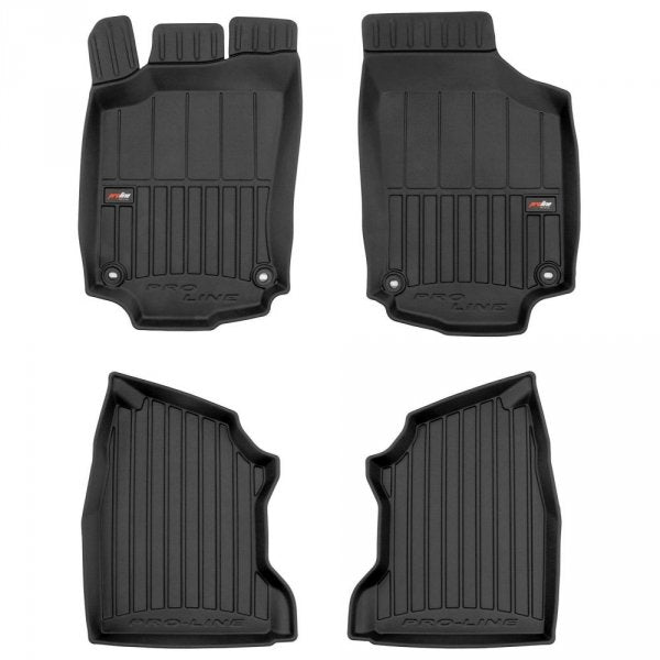Frogum 3D Premium TPE-gulvmatter til Opel Combo C (2001–2011) – svart sett med 60 mm sidekant