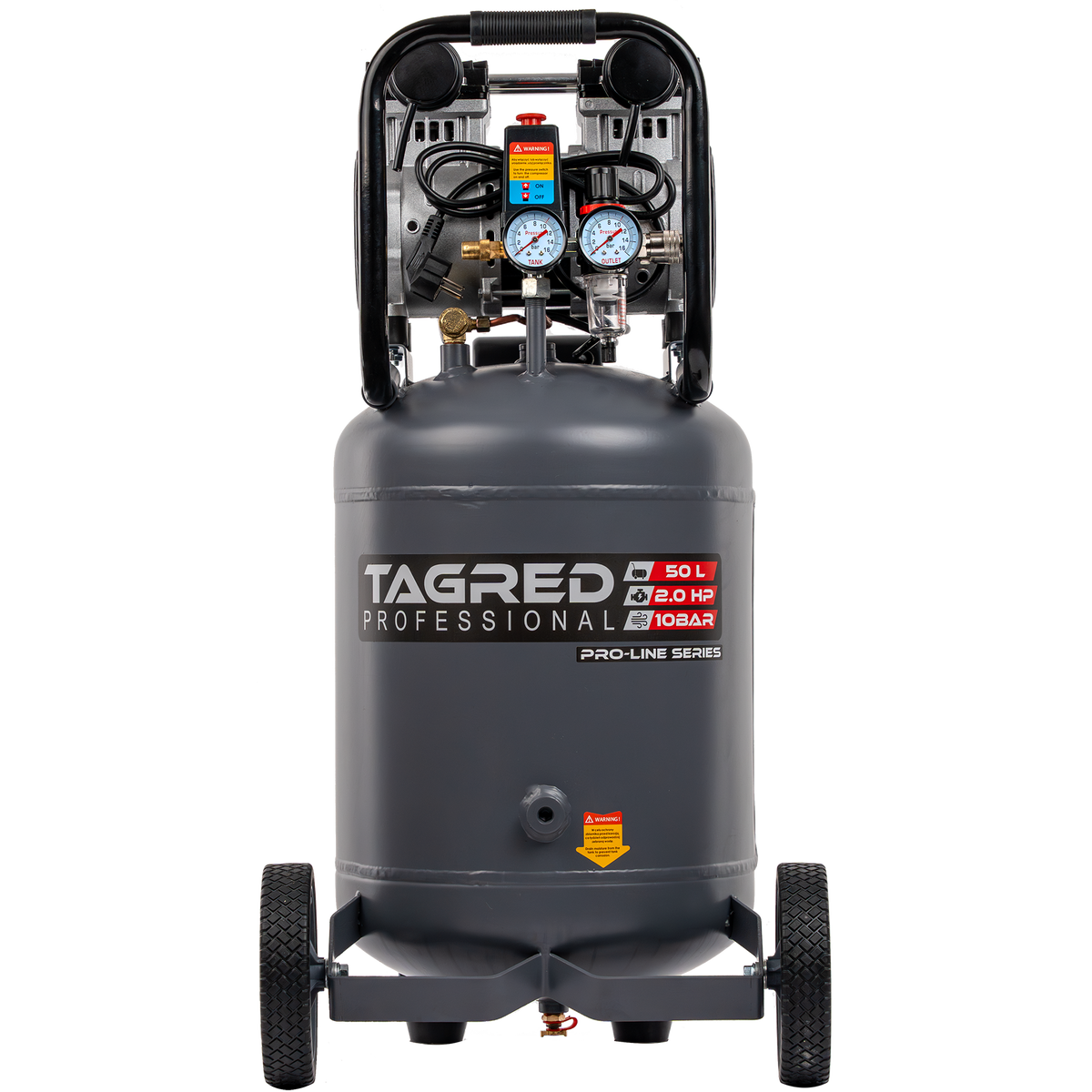 Kompressor Tagred TA3396 oljefri stående modell med 50-liters tank
