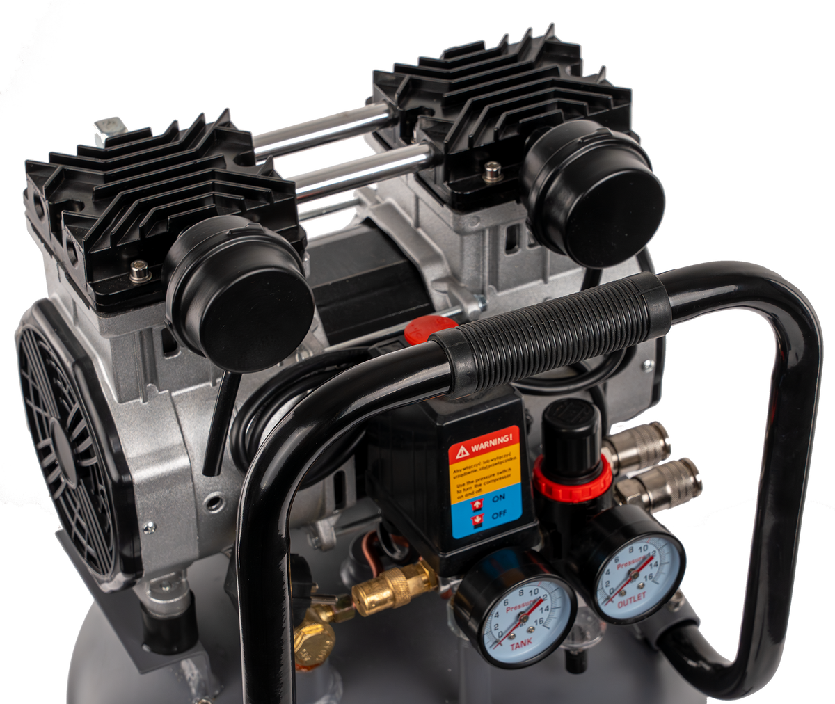 Kompressor Tagred TA3396 vertikal design plassert i verksted