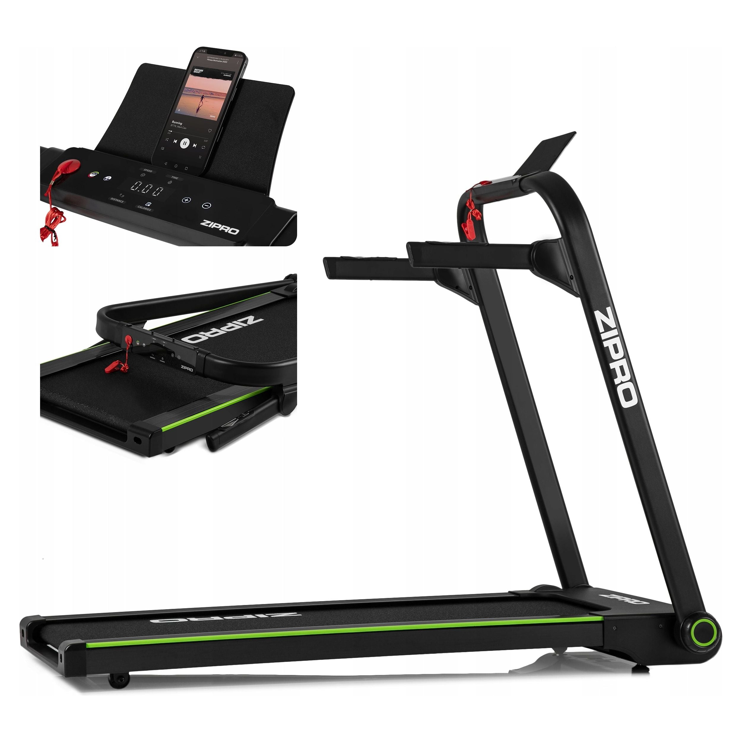 Sammenleggbar Hjemmeløpebånd med LCD for Trening, Fitnesstrening og Gym Luksus Edition