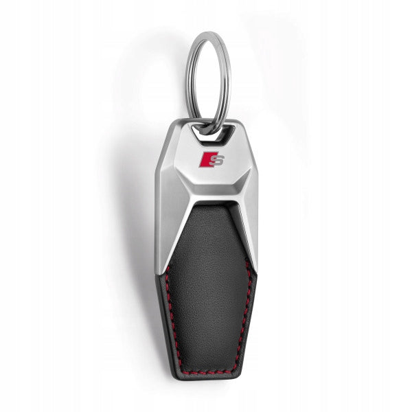 Nøkkelring I Skinn Med Audi-Logo Og S-Emblem Fra Autorisert Forhandler