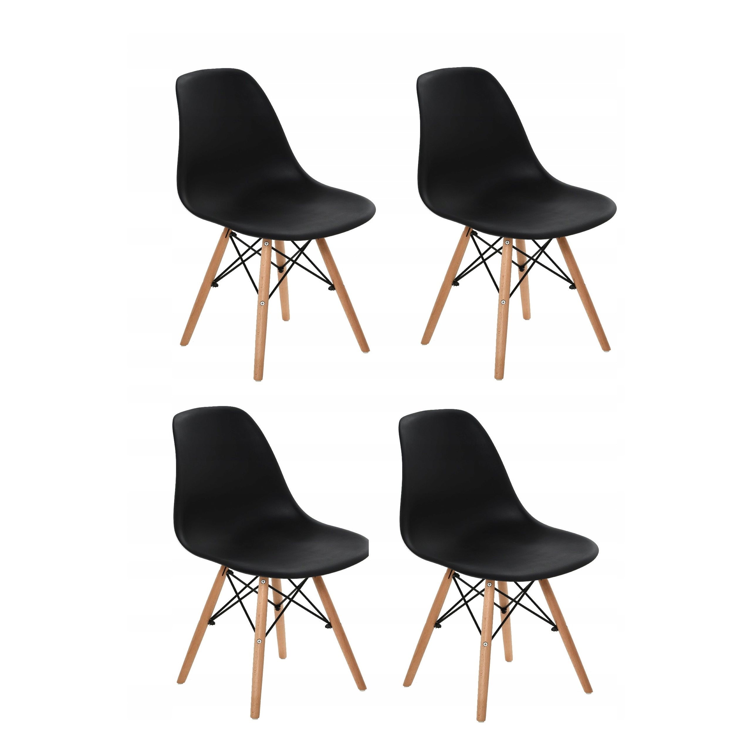 Fire skandinaviske stil stoler med sorte ben i bøk til spisestue stue