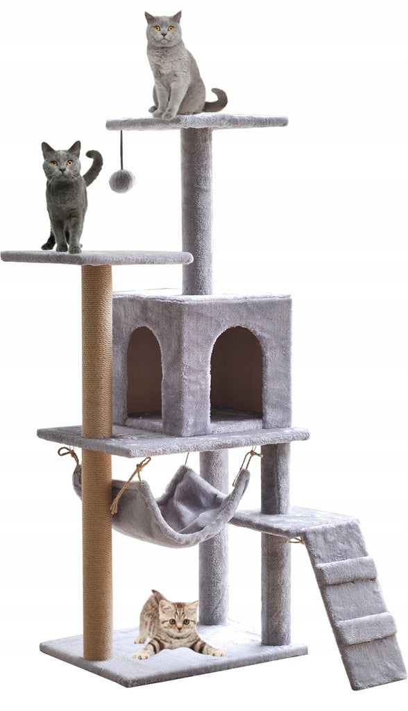 Kloretrærn med Hule for Katter, Tårn med 5 Nivåer og Soveplass