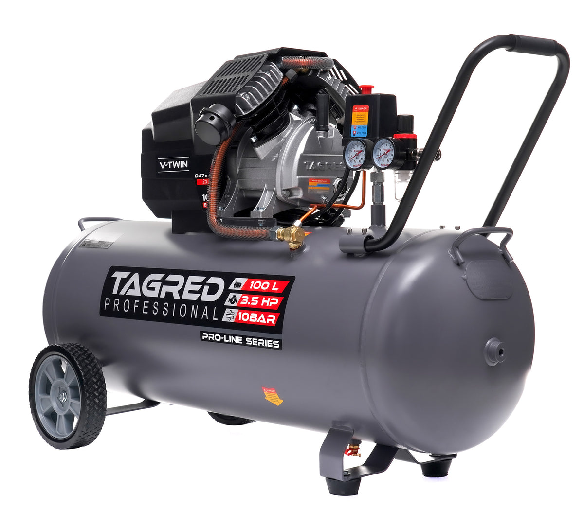Kompressor Tagred TA367 trykkregulator med manometer og oljeseparator