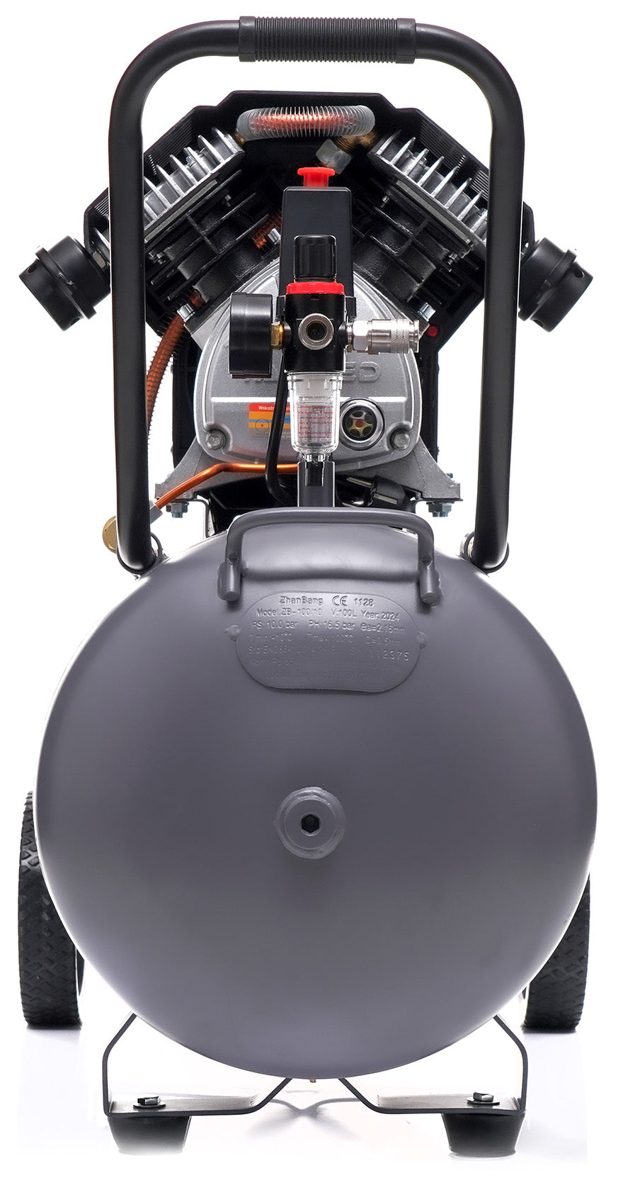 Kompressor Tagred TA367 100L stempelkompressor sett fra siden