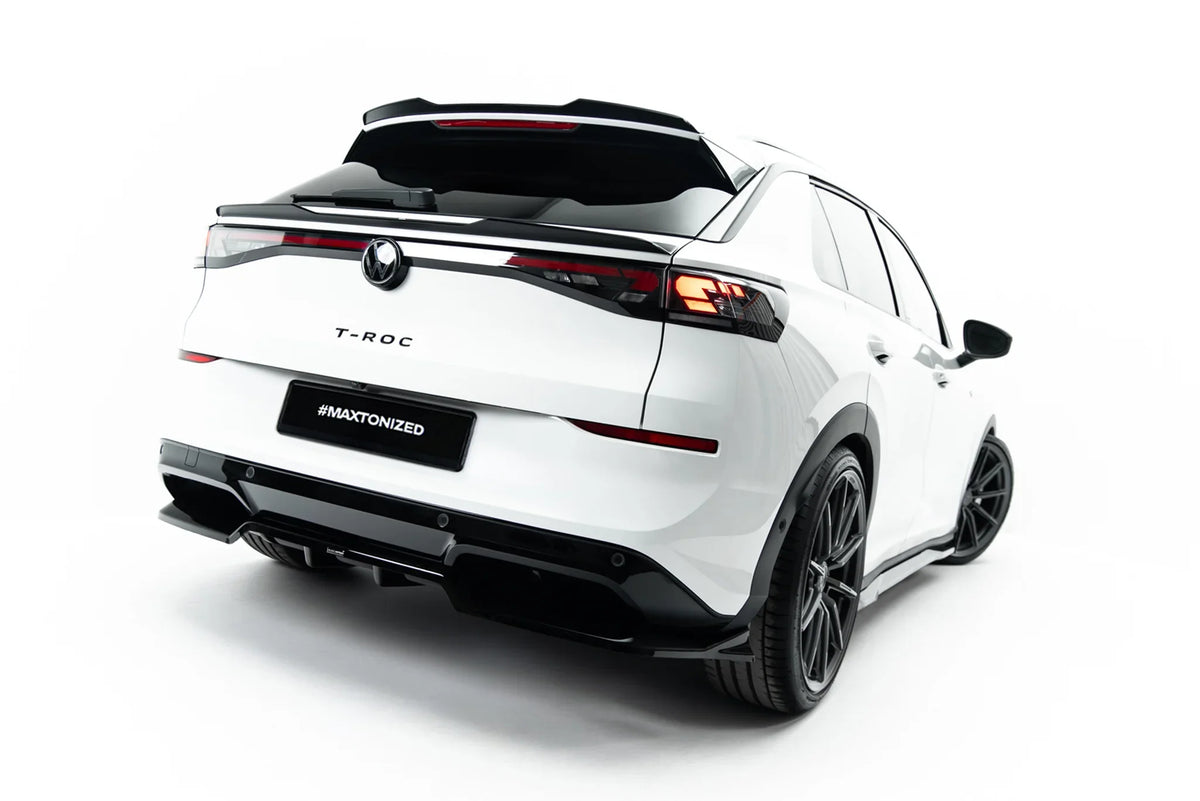 Bakre diffuser til Volkswagen T-Roc R-Line Mk2 i blank sort ABS-plast