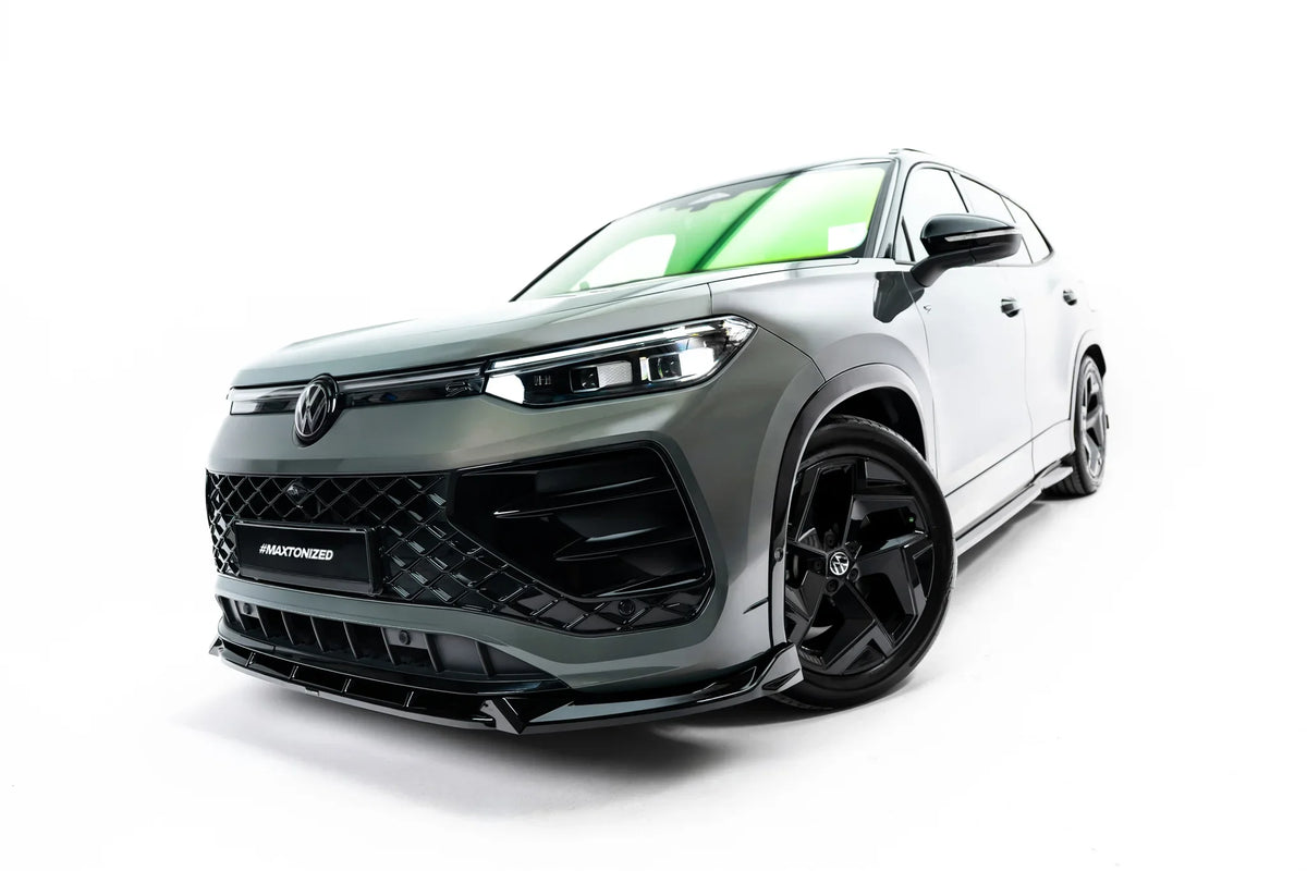 Frontsplitter i blank sort ABS til Volkswagen Tayron R-Line Mk1