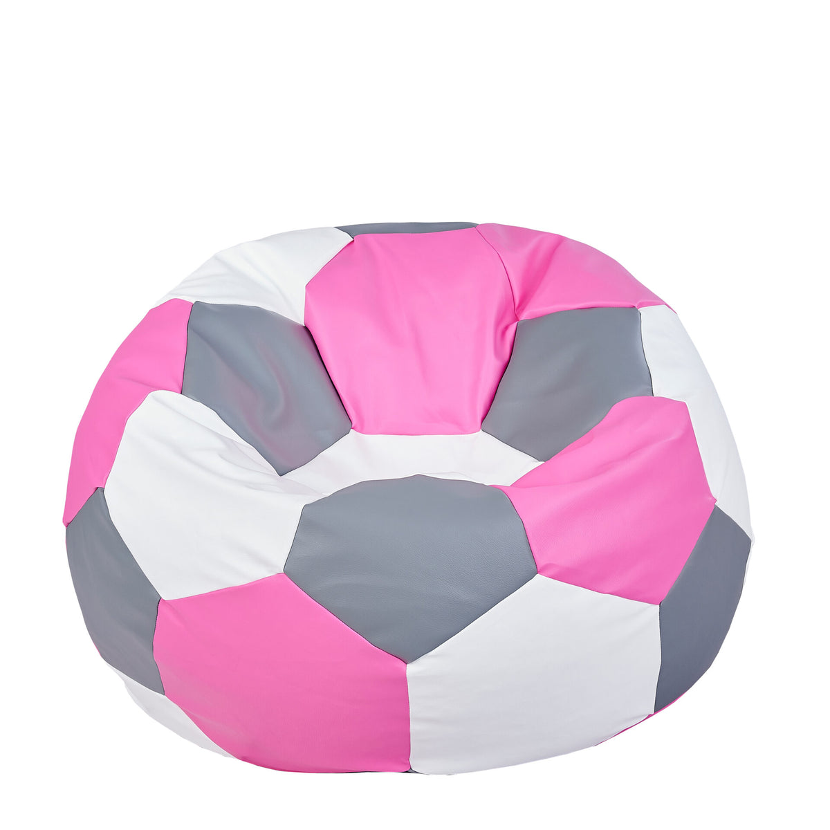 Fotballpuff sakkosekk barn rosa og hvit eko-laer – Cronen