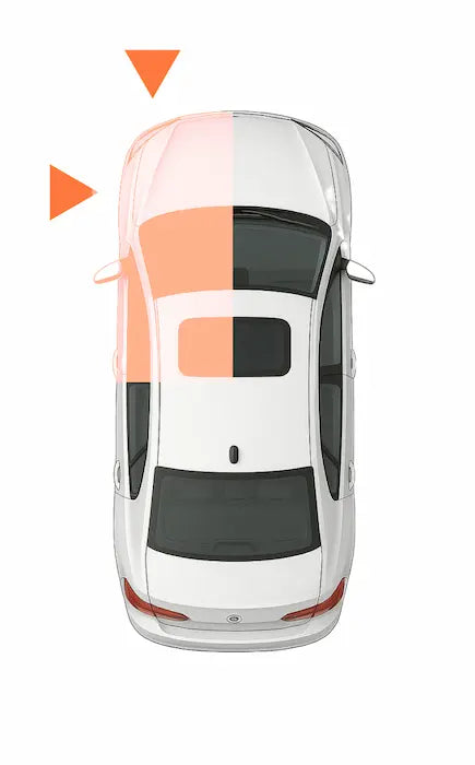 Diagram som viser plassering foran venstre – skjerm til Dodge Ram 1500/2500 02-05