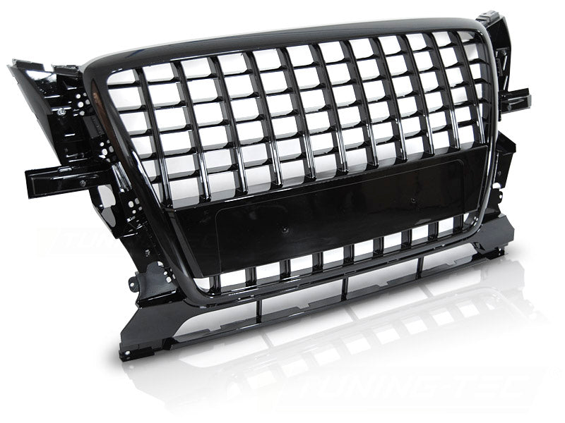 Sport-grill Audi Q5 2008–2012 glossy svart honeycomb sett forfra
