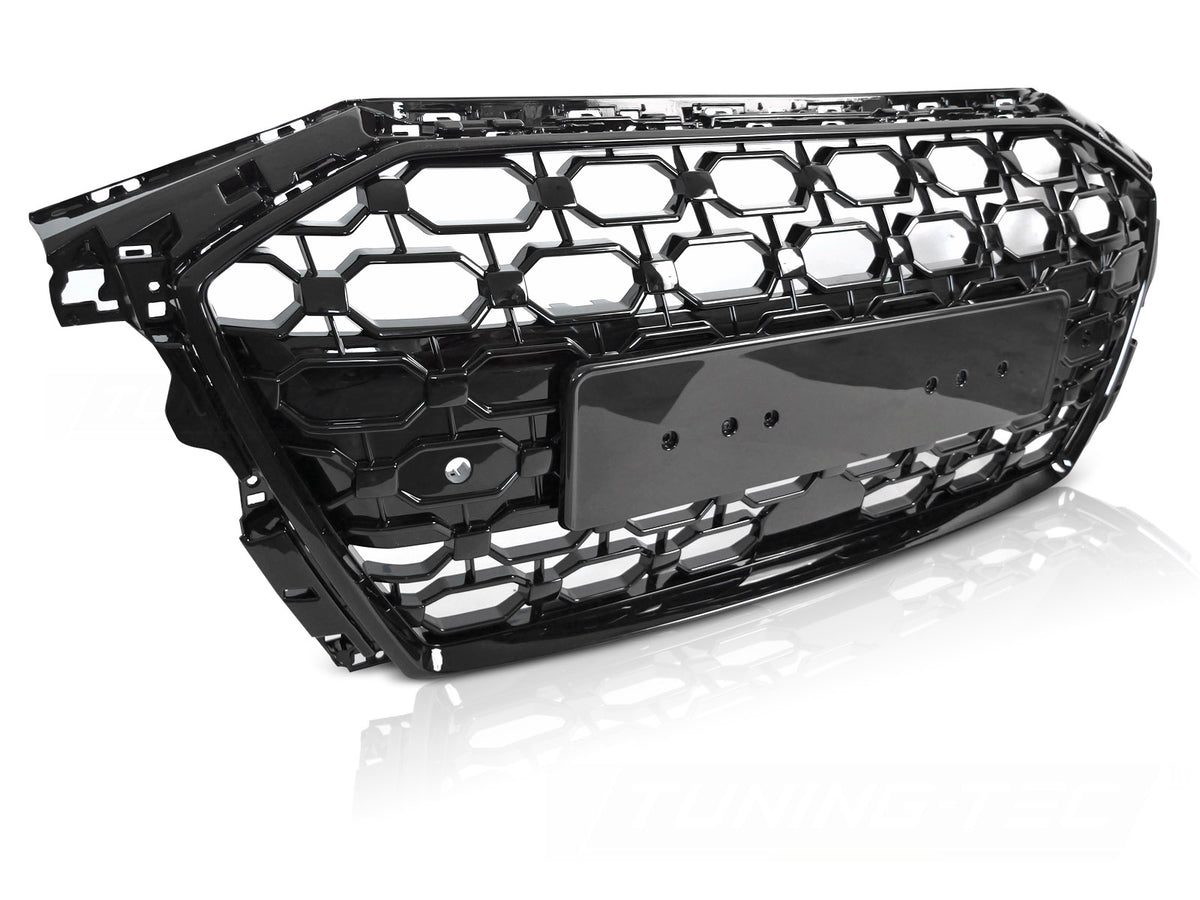 Sport-grill Audi A3 8Y glossy svart PDC-kompatibel sett forfra