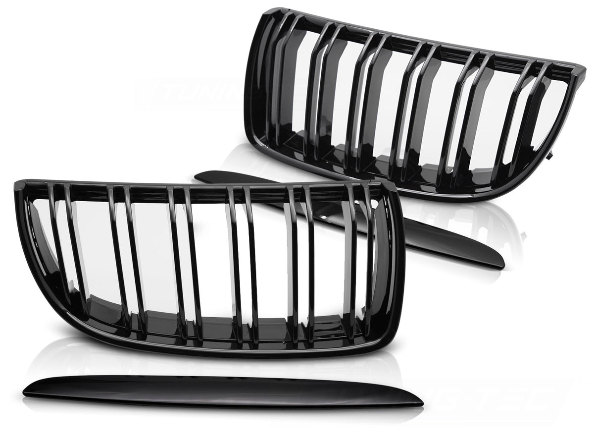 Sportsgrill i blank svart montert på BMW E90 sedan 2005-2008