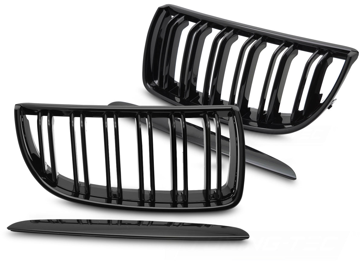 Grill BMW E90/E91 05-08 Glossy Black – par forfra