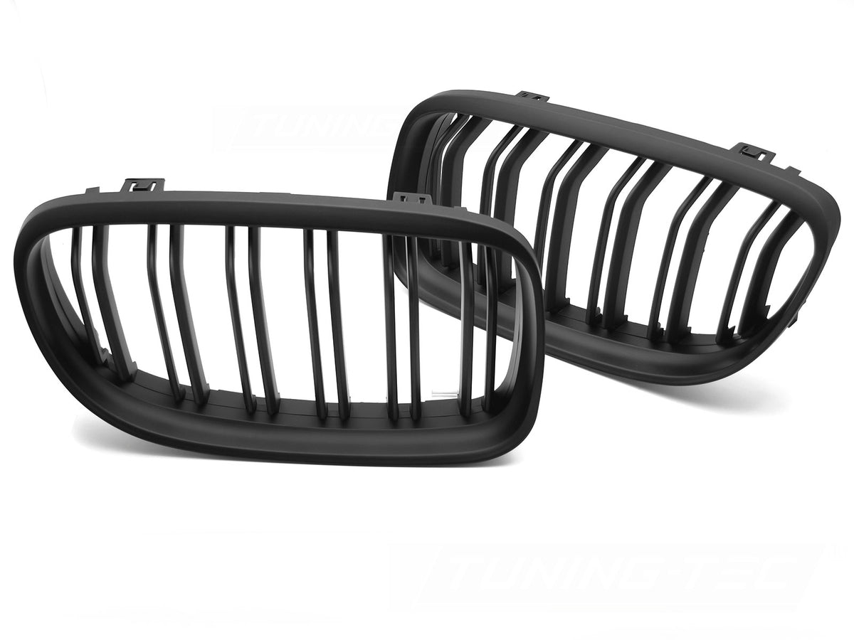 Grill BMW 3-Serie E90 E91 LCI 09-11 matt svart double bar fra Tuning-Tec