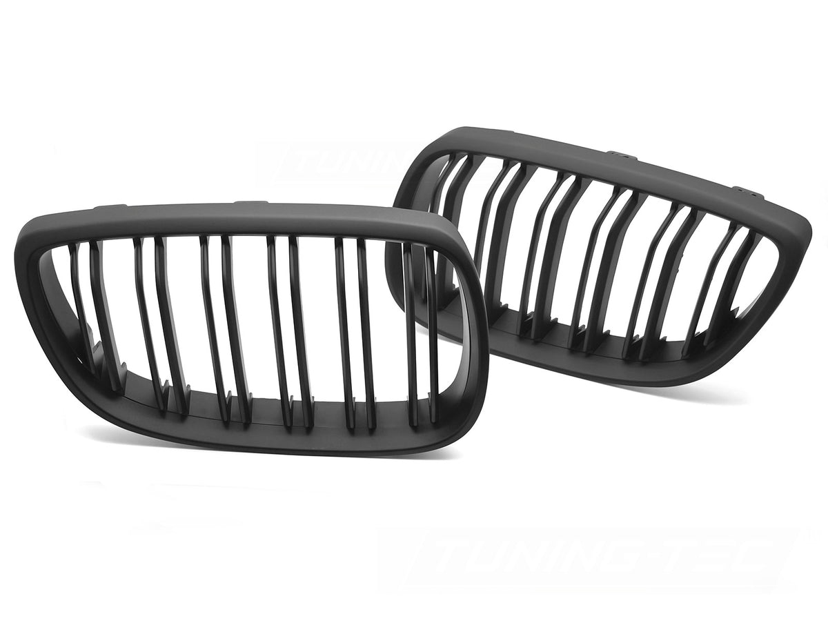 Grill BMW 3 Serie E92/E93 06-13 matt svart sport double bar fra Tuning-Tec