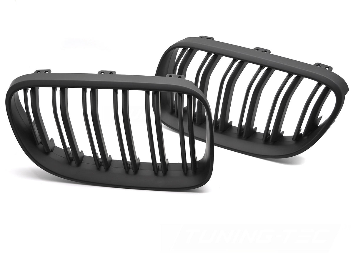 Grill BMW 3 Serie E92/E93 LCI 10-13 matt svart dobbel bar sport - frontvisning