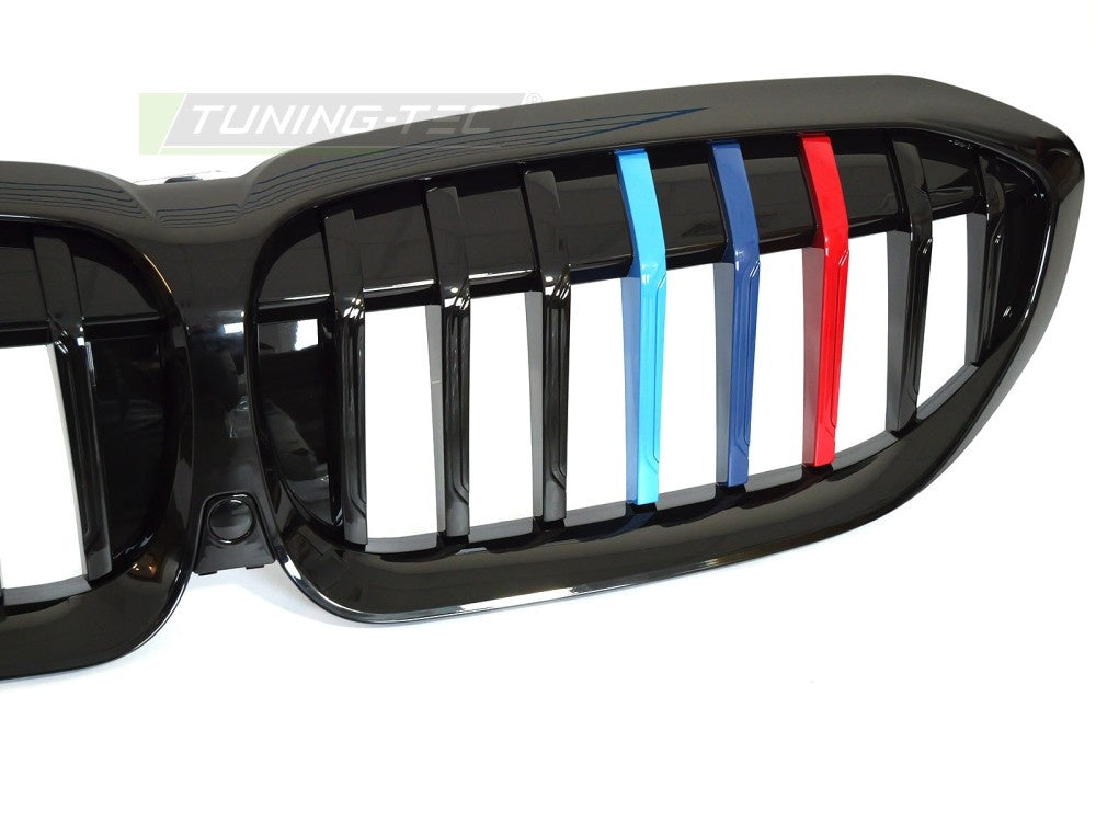 Tuning-Tec grill i glossy svart med Tri-Colour for BMW 3 Serie G20/G21