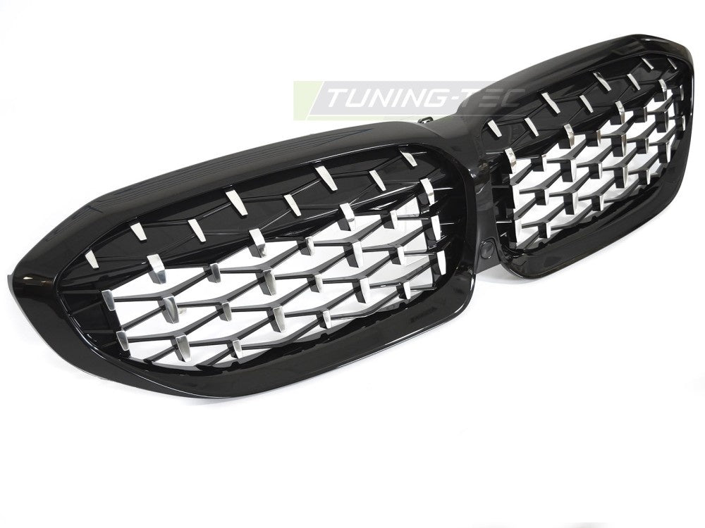 Grill BMW 3 Serie G20/G21 19-22 Diamond Krom Svart fra Tuning-Tec