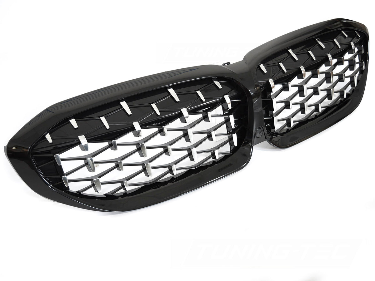 Grill BMW 3 Serie G20/G21 19-22 Diamond Krom Svart fra Tuning-Tec