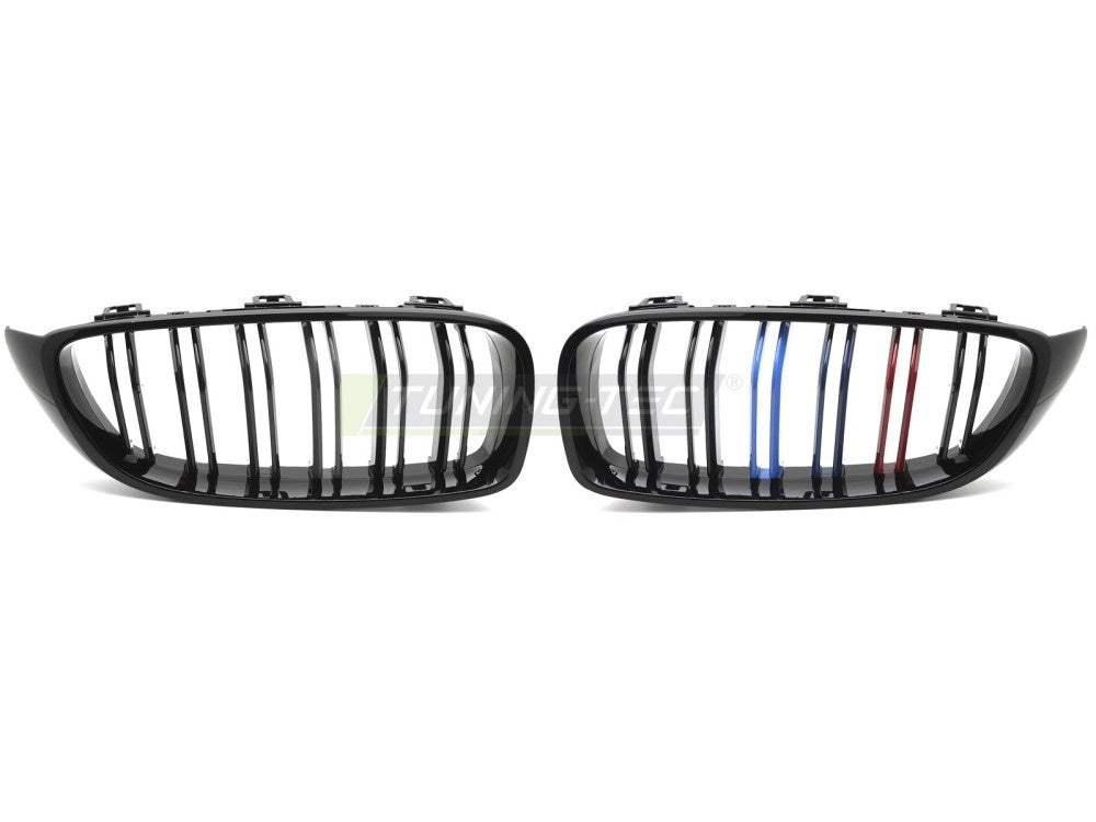 Blank svart grill med tri-colour design til BMW 4 Serie F32 F33 F36 2013-2020