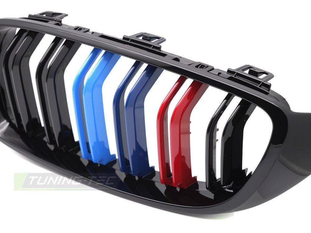 Tuning-Tec sportsgrill glossy black double bar montert på BMW 4 Serie F32