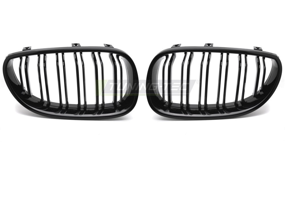 Blank svart grill med doble spiler til BMW E60 E61 2003-2010