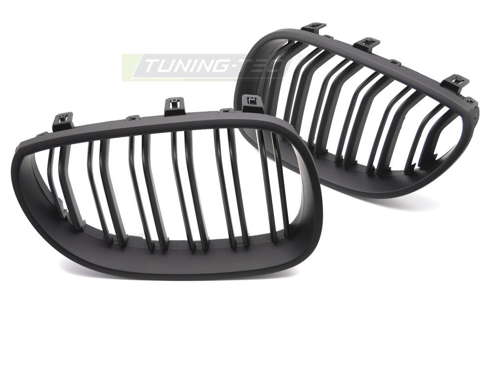 Grill BMW 5 Serie E60 E61 03-10 matt svart double bar fra Tuning-Tec