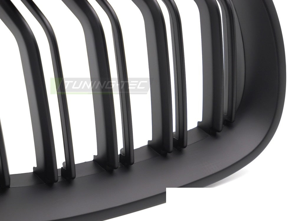 BMW 5 Serie E60 E61 sport grill matt svart double bar - Tuning-Tec