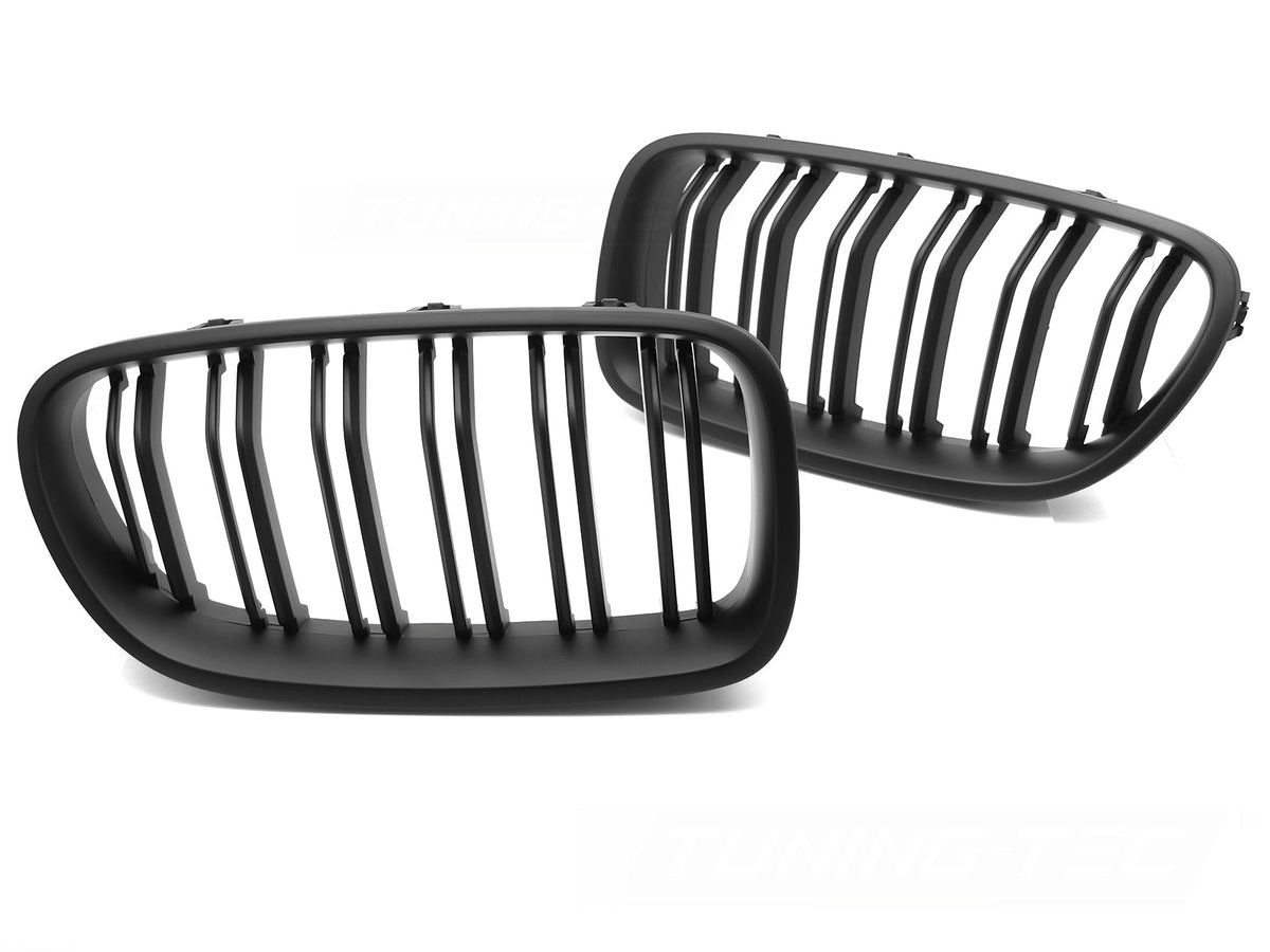 Grill BMW 5 Serie F10/F11 10-16 matt svart dobbel bar fra Tuning-Tec