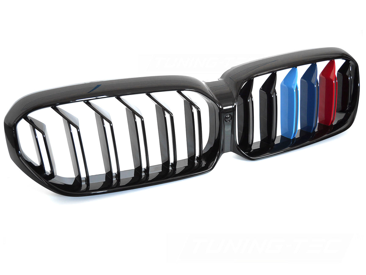 Grill BMW 5 Serie G30 G31 17-23 Tri-Colour Double Bar Glossy Black fra Tuning-Tec