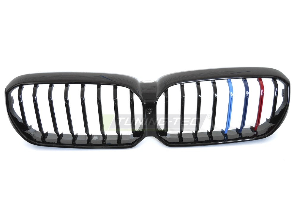 Svart nyregrill med tri-colour til BMW G30 G31 LCI 2020-2023