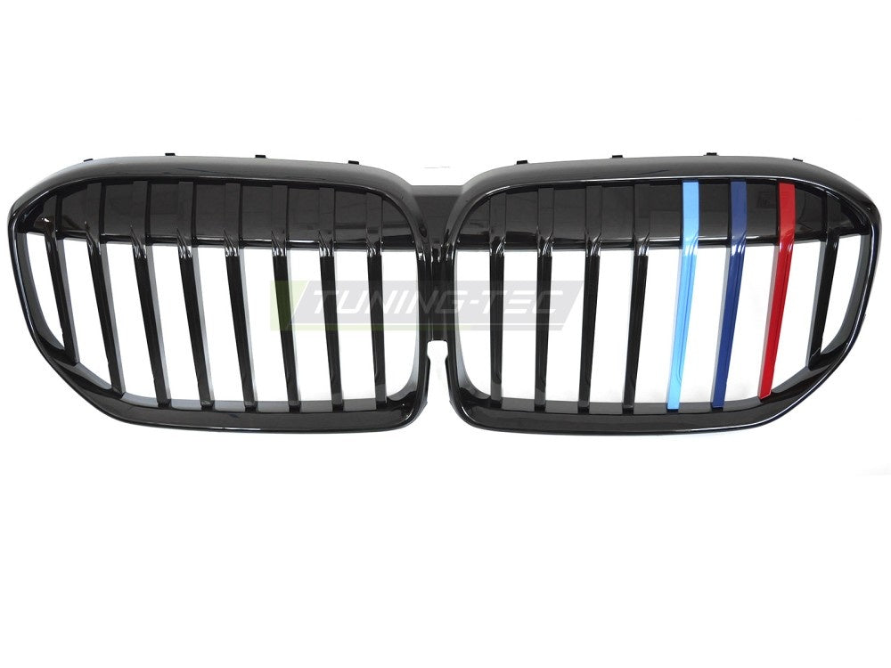 Blank svart grill med tri-colour detaljer til BMW 7 Serie G11 G12 LCI
