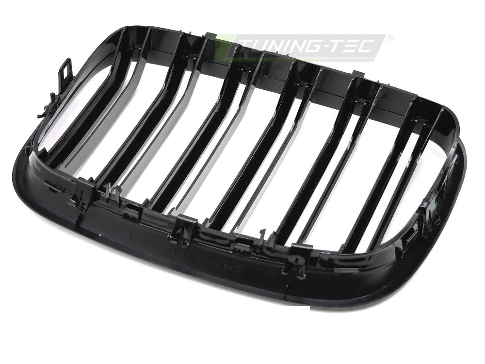 Grill double bar glossy black til BMW X6 E71 – sett fra siden