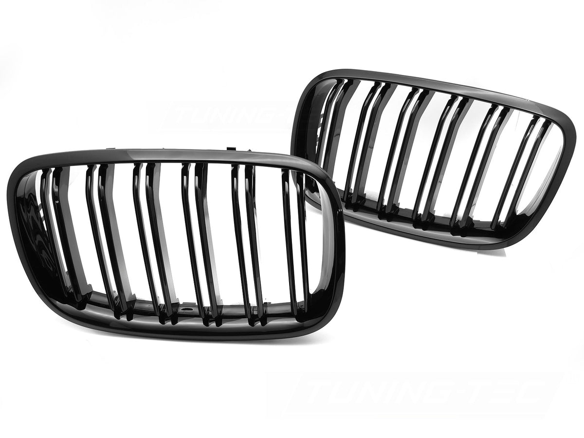 Grill double bar glossy black til BMW X6 E71 2008-2014 fra Tuning-Tec