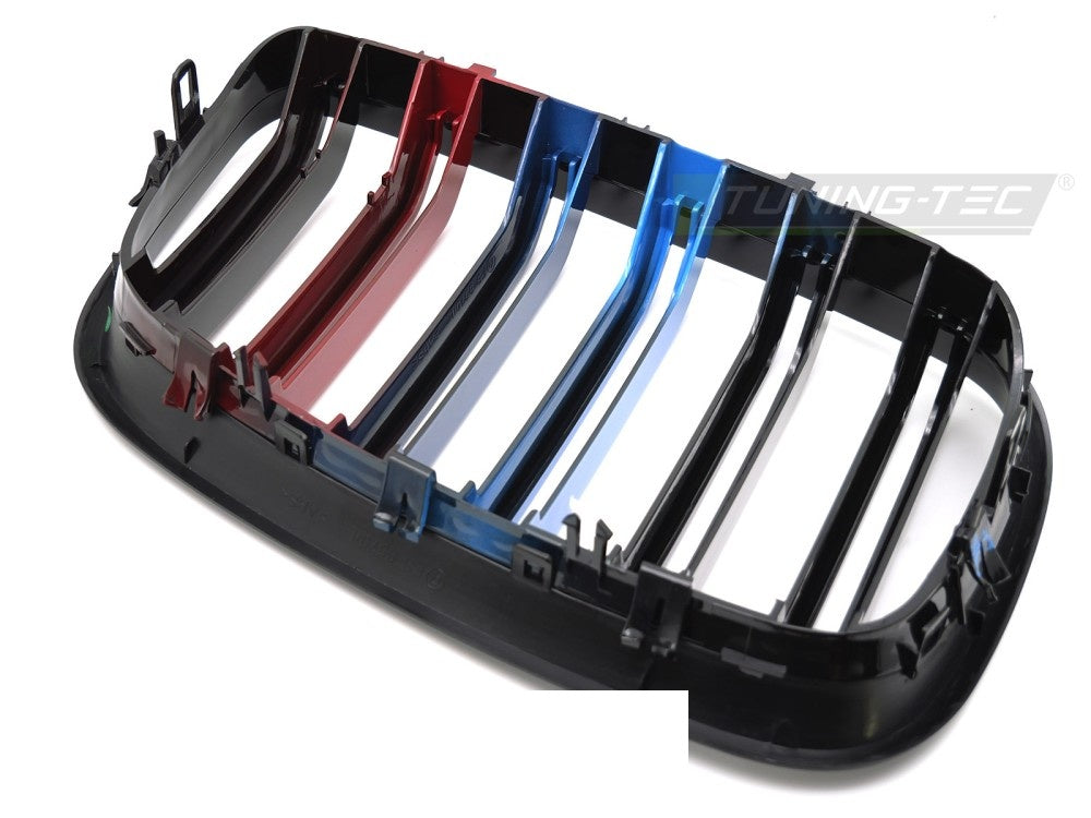 Grill double bar glossy black til BMW X6 E71 – sett fra siden