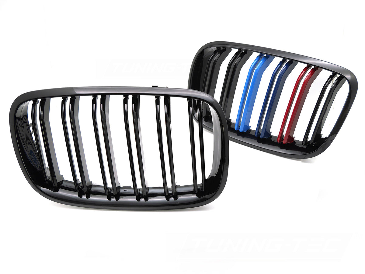 Grill double bar glossy black til BMW X6 E71 2008-2014 fra Tuning-Tec