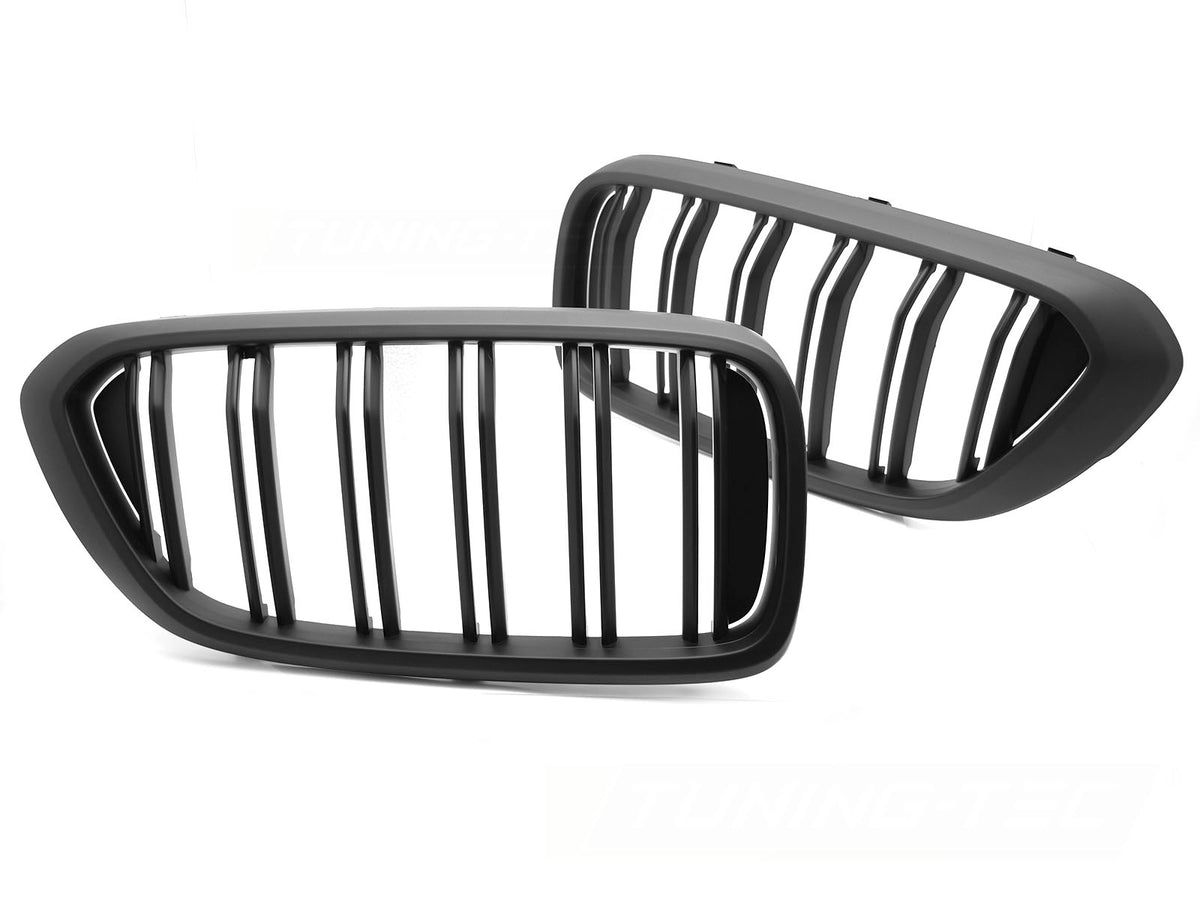 Sportsgrill matt svart dobbel bar BMW 6-Serie G32 2017–2020 sett forfra