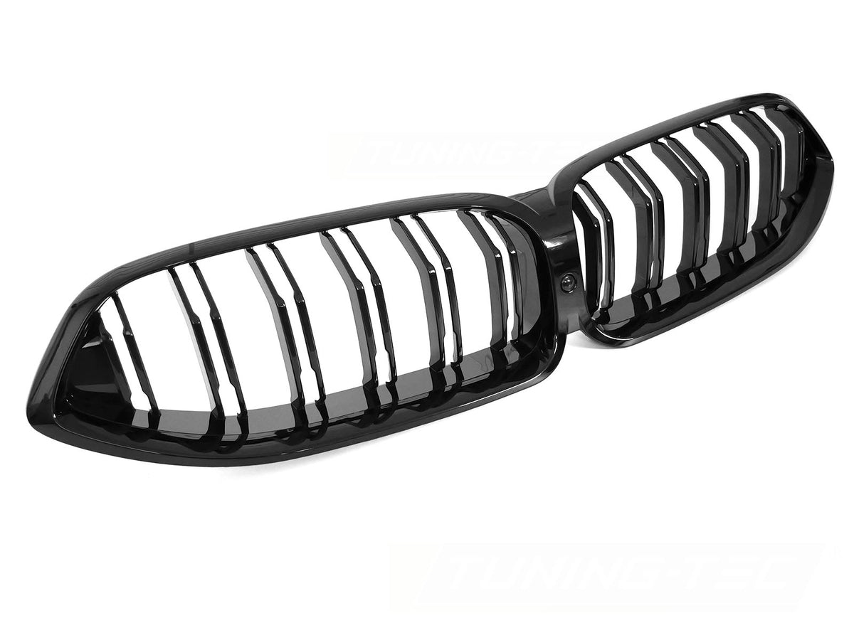 Sport grill BMW 8-Serie G14 G15 glossy svart double bar sett forfra
