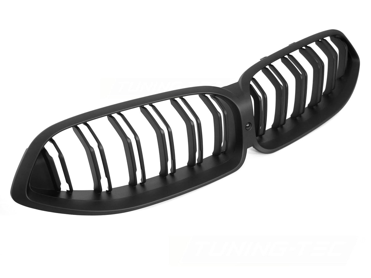 Sport grill BMW 8-Serie G14 G15 matt svart dobbel bar sett forfra