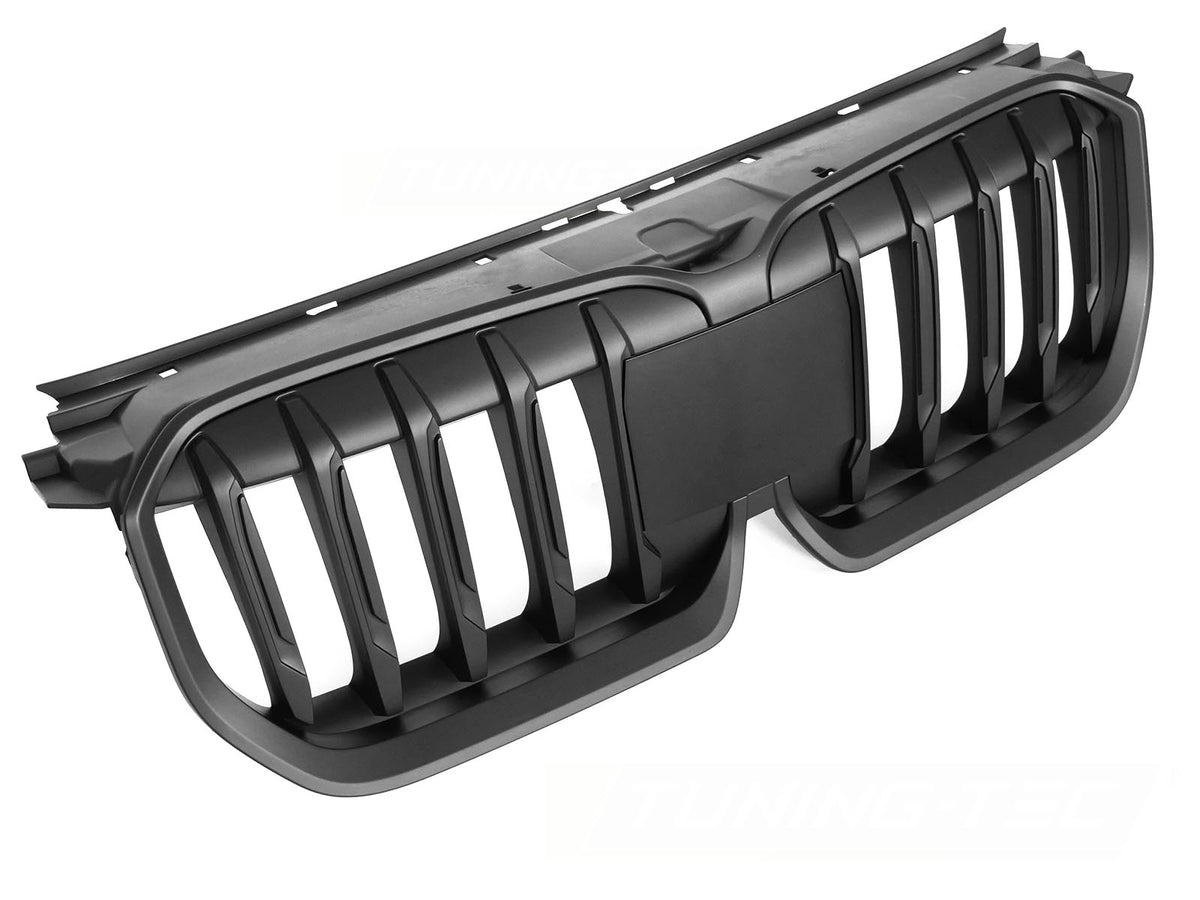 Matt svart grill til BMW X1 U11 2022– sett forfra