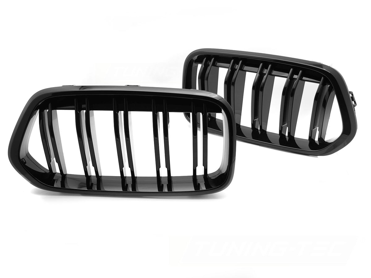 Sportsgrill glossy svart dobbel spile BMW X2 F39 sett forfra