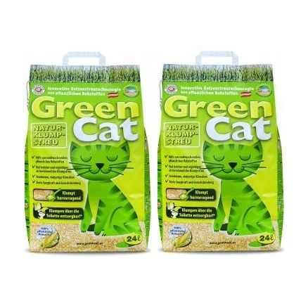 Grønn Katt Naturlig Kornbasert Klumpende Kattesand 2 x 24 Liter