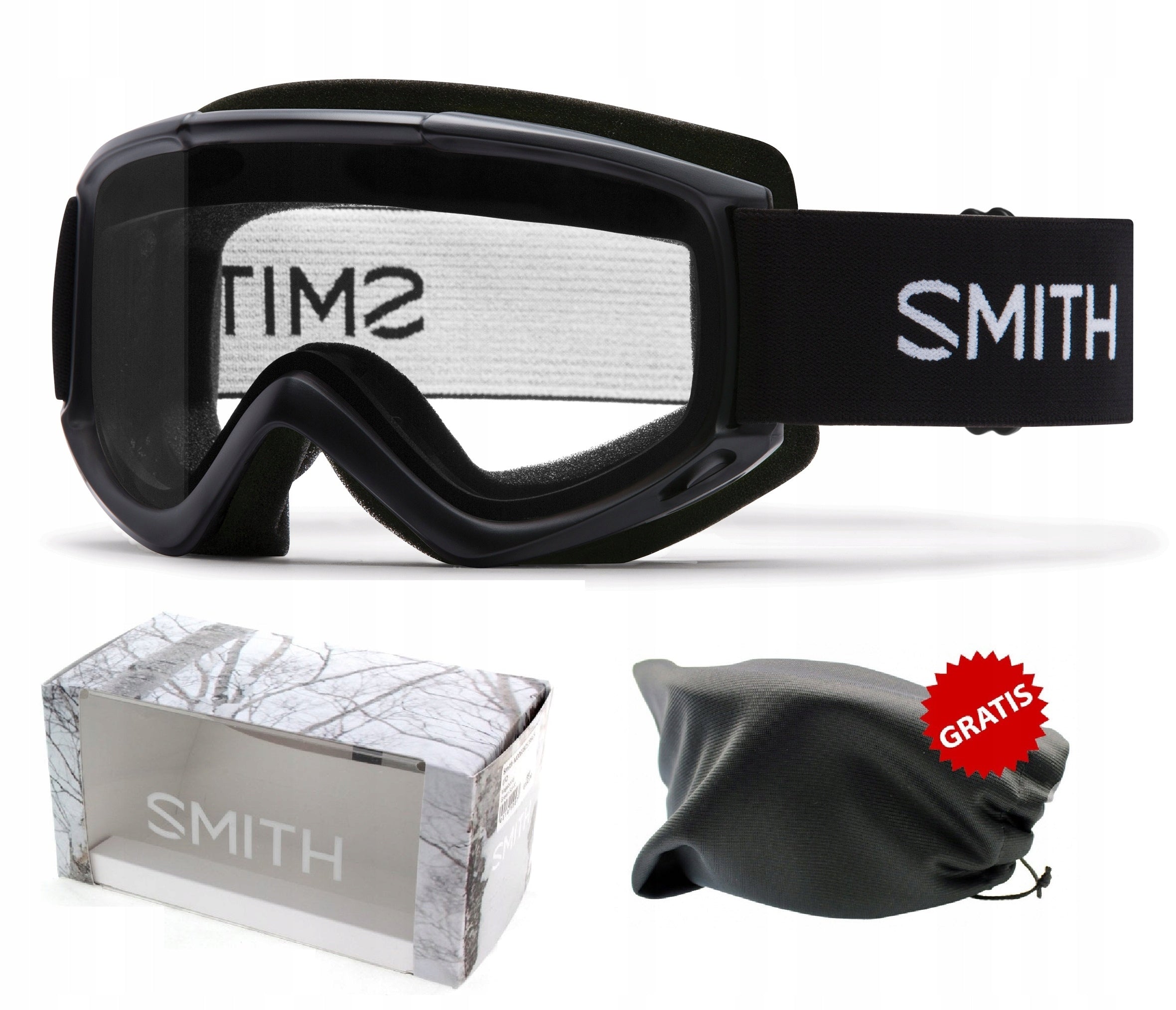 Skibriller Smith Classic Cascade Svart Glass Klart S0