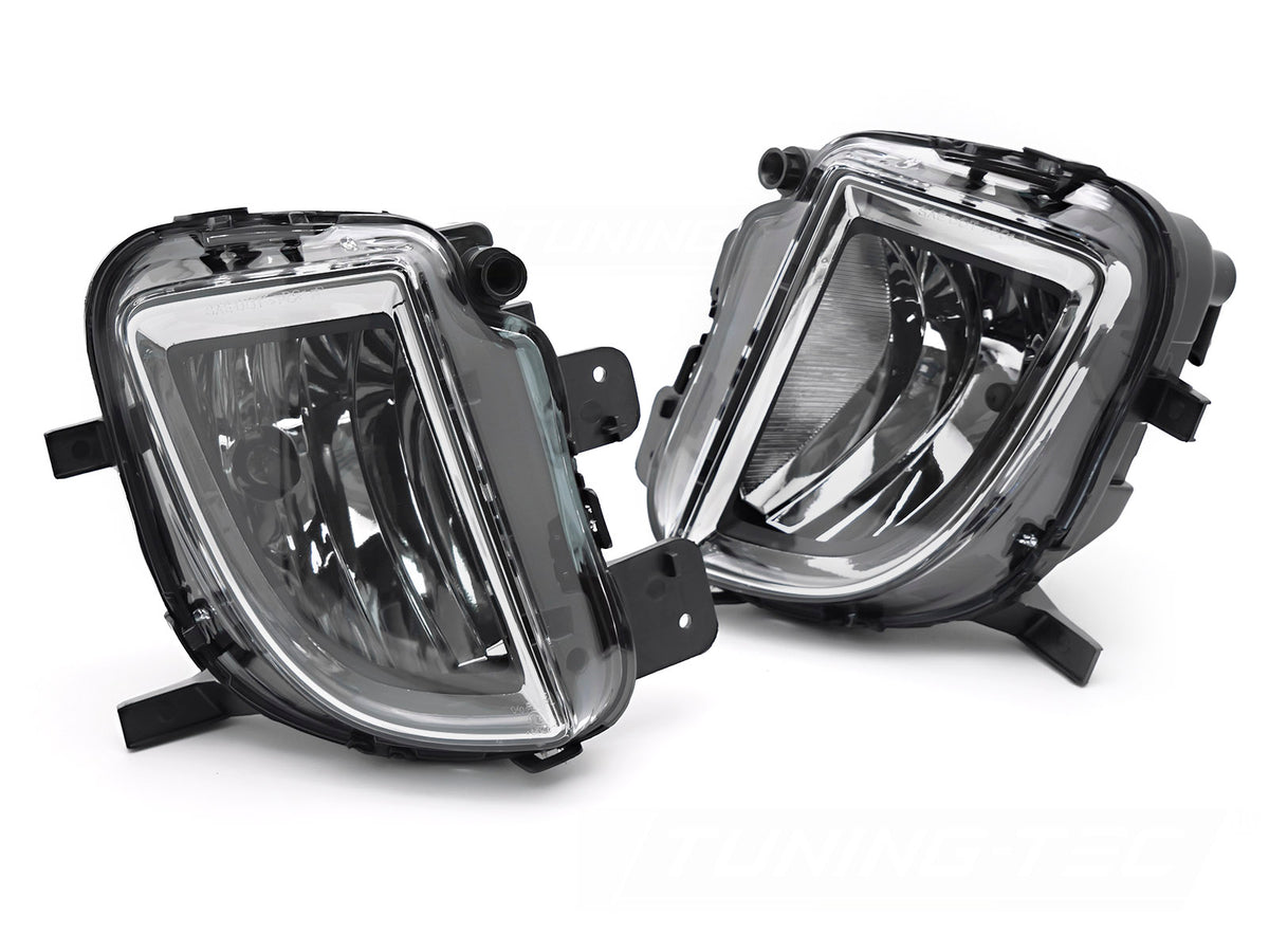 Tåkelys klart glass VW Golf 5 2003–2009 sett forfra med transparent linse