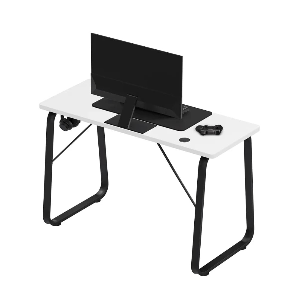 Ben og understell på Huzaro Hero 1.5 gamingbord i hvit finish
