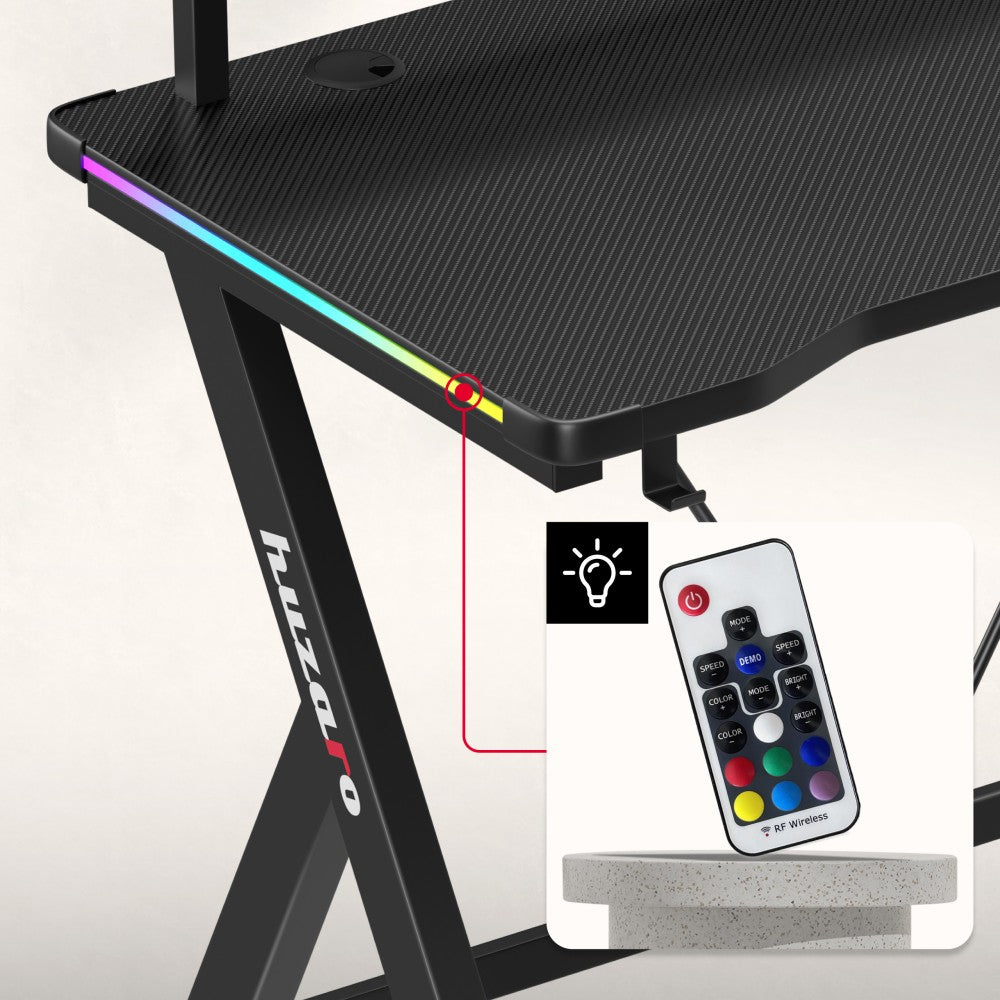 Huzaro Hero 1.9 RGB Black – sidevisning med benstativ