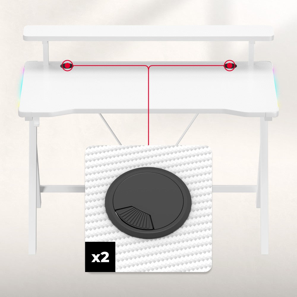 Huzaro Hero 1.9 RGB White – sidevisning med benstativ